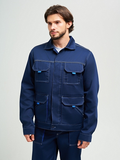 Костюм №120 с брюками  (ткань хлопкополиэфирная, 80%х/б, 20%п/э, тёмно-синий)
