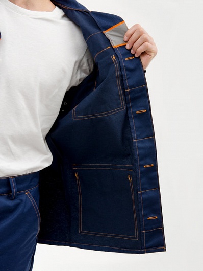 Костюм №117 с брюками с СОП (ткань полиэфирнохлопковая, синий)