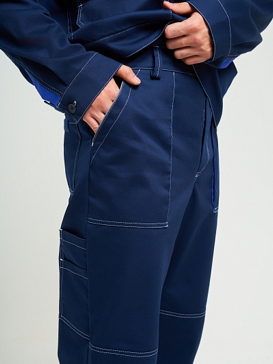 Костюм №120 с брюками  (ткань хлопкополиэфирная, 80%х/б, 20%п/э, тёмно-синий)