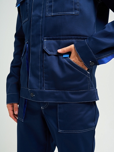 Костюм №120 с брюками  (ткань хлопкополиэфирная, 80%х/б, 20%п/э, тёмно-синий)