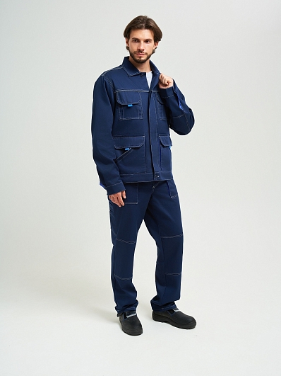 Костюм №120 с брюками  (ткань хлопкополиэфирная, 80%х/б, 20%п/э, тёмно-синий)